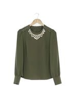 Tesettür giyim HAKİ 6145 BLUZ