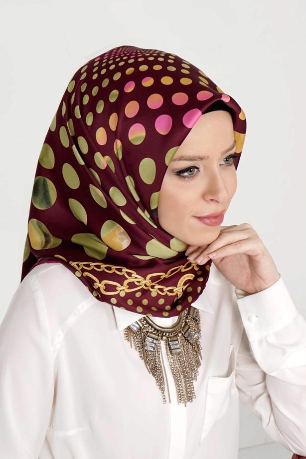 Vêtements hijab POURPRE T 27602 Puantiye Desenli Eşarp - TRENDTESETTÜR