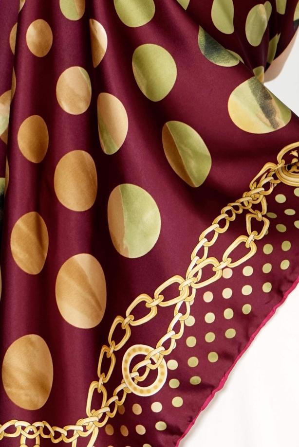 Vêtements hijab POURPRE T 27602 Puantiye Desenli Eşarp - TRENDTESETTÜR