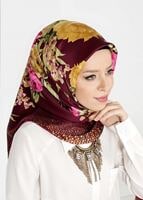 Tesettür giyim MOR T 27603 Çicek Desenli Eşarp