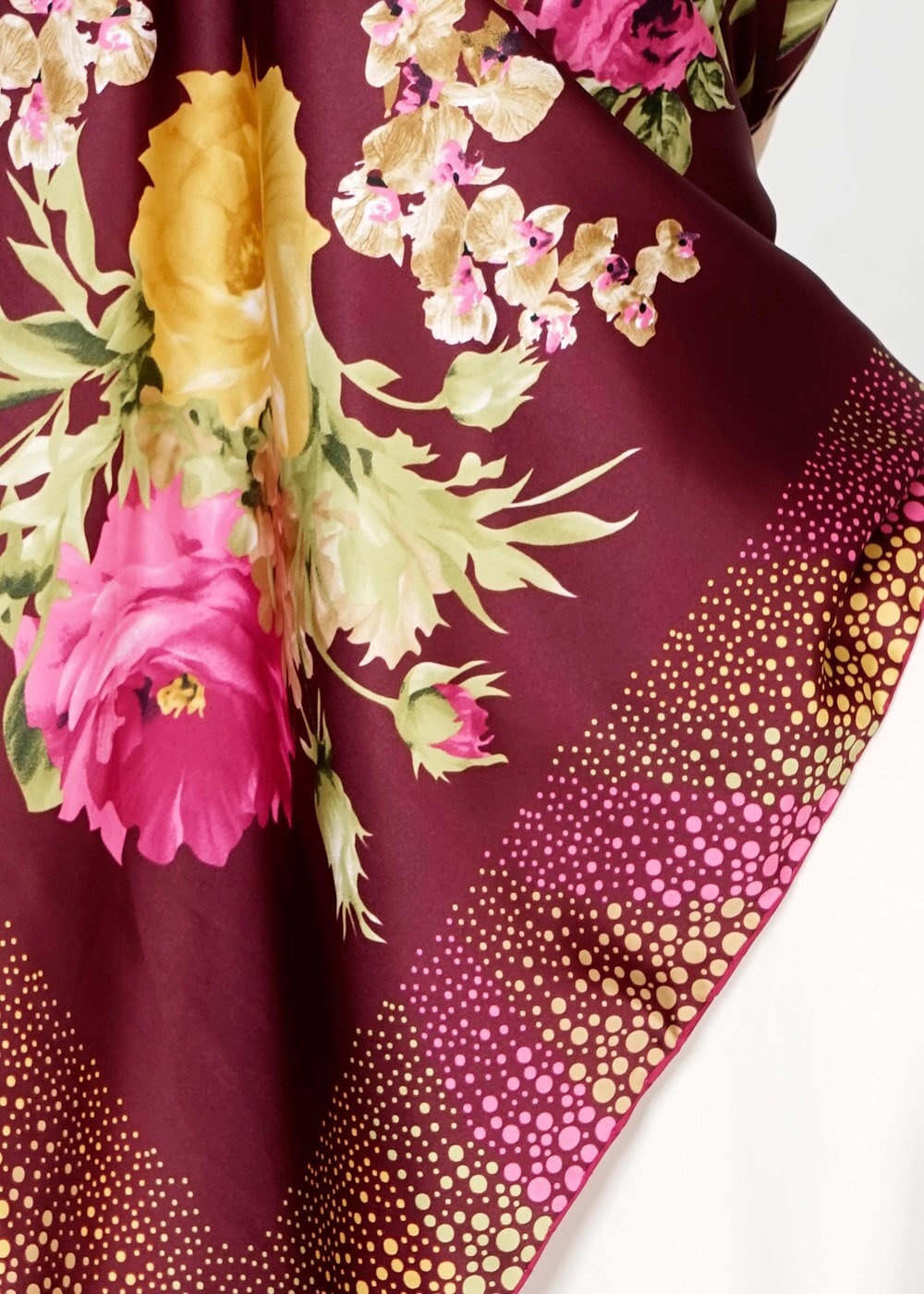 Vêtements hijab POURPRE T 27603 Çicek Desenli Eşarp