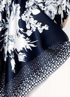 Tesettür giyim LACİVERT T 27603 Çicek Desenli Eşarp