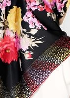 Vêtements hijab NOIR T 27603 Çicek Desenli Eşarp