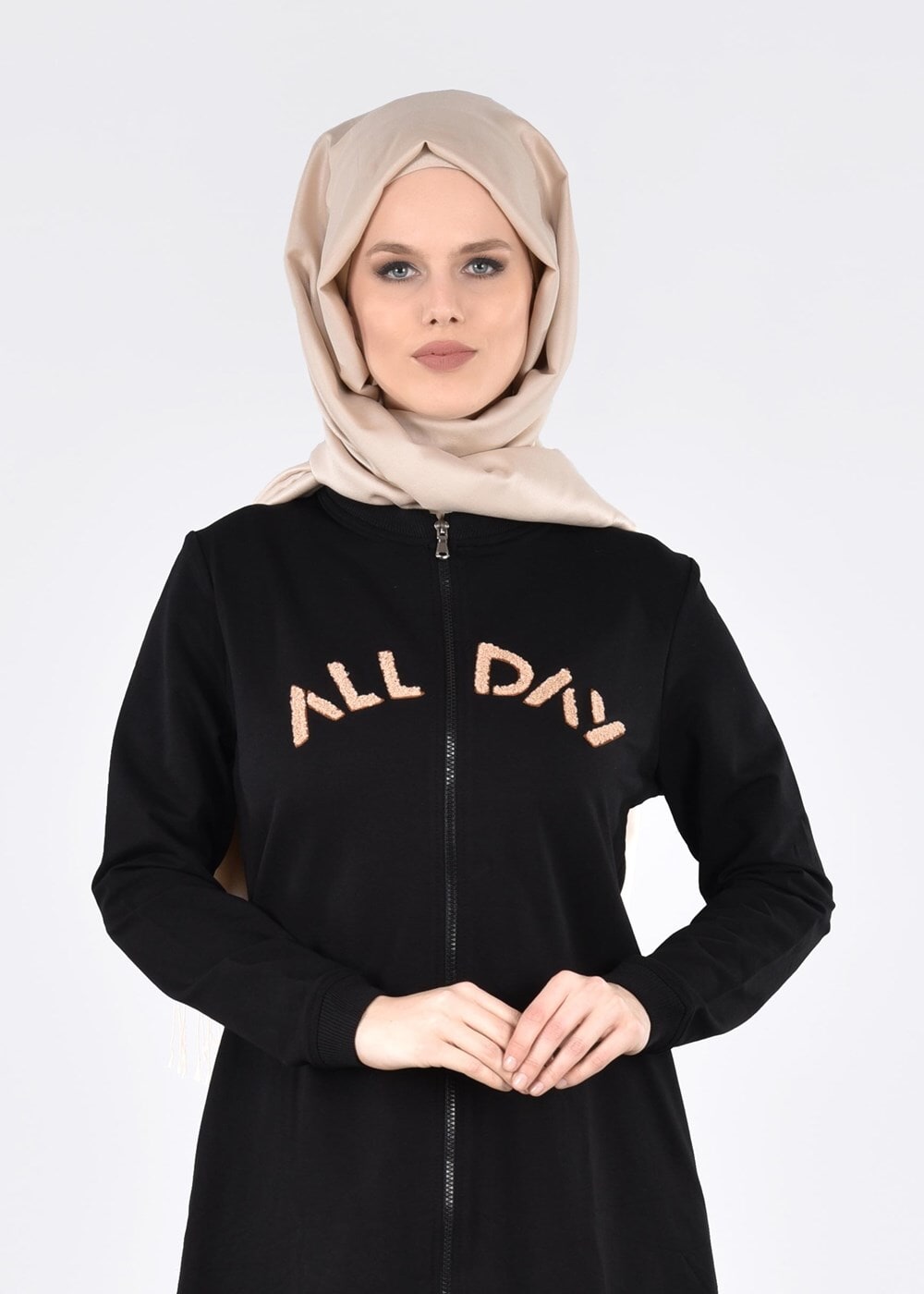 Tesettür giyim SİYAH T 40102 Allday Eşofman Takımı