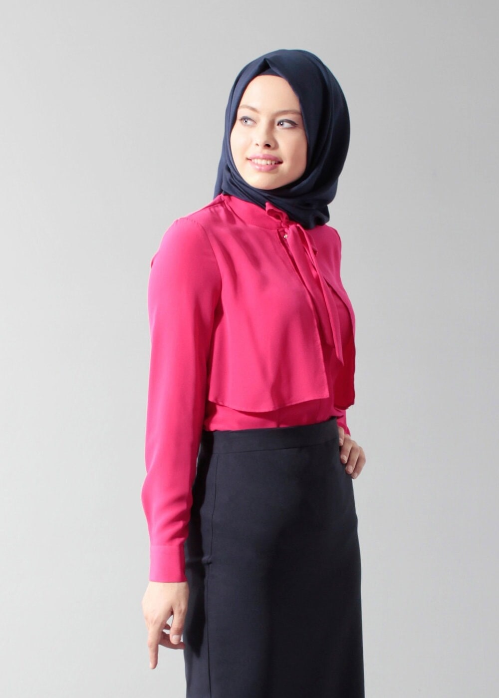 Tesettür giyim FUŞYA T 4237 New Loren Tesettür Bluz-Alv Fashion