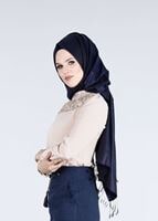 Tesettür giyim BEJ GÜPÜR DETAYLI BONCUKLU BLUZ 4427 