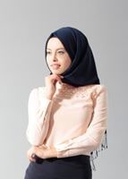 Tesettür giyim PUDRA GÜPÜR DETAYLI BONCUKLU BLUZ 4427 