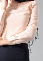 Tesettür giyim PUDRA GÜPÜR DETAYLI BONCUKLU BLUZ 4427 