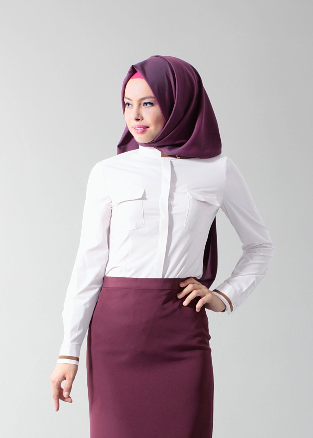 Tesettür giyim BEYAZ T 4442 Eleta Tesettür Bluz-Alv Fashion