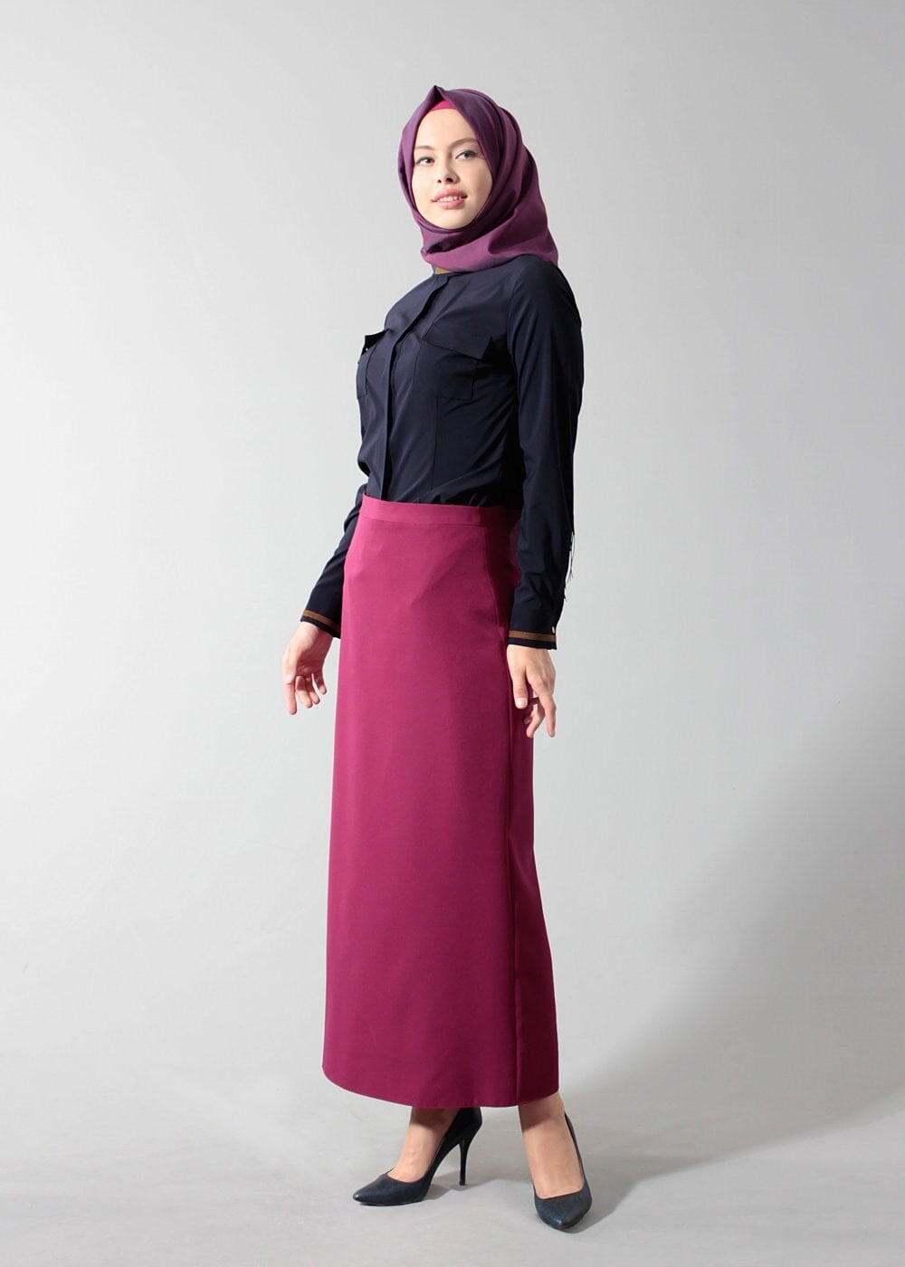 Tesettür giyim LACİVERT T 4442 Eleta Tesettür Bluz-Alv Fashion