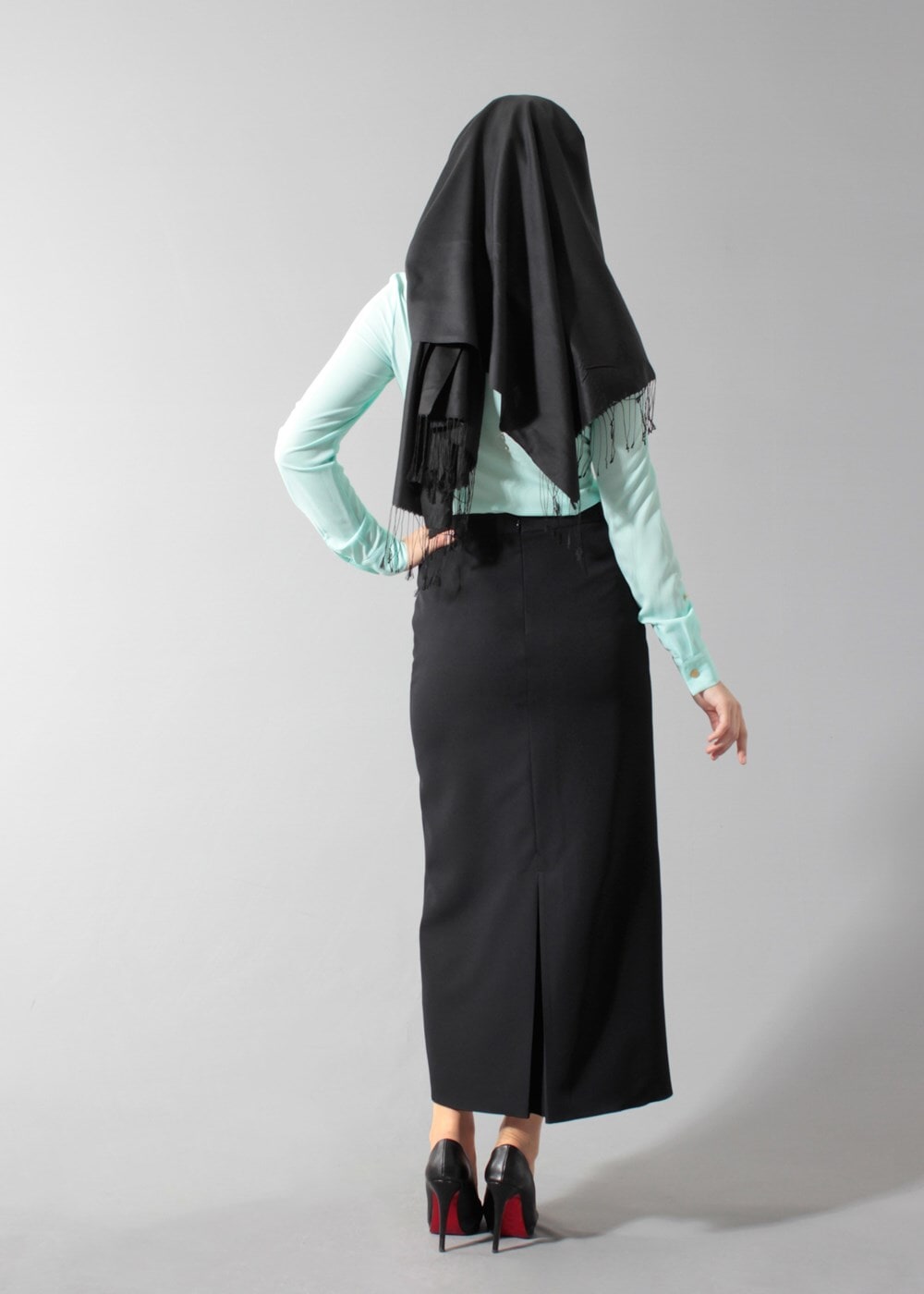 Tesettür giyim YEŞİL T 4475 Nişantaşı Tesettür Bluz-Alv Fashion