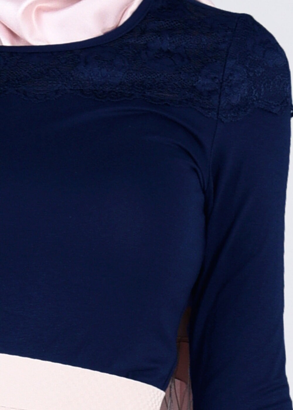 Tesettür giyim LACİVERT T 4562 New Viscon Lycra Bluz-Alv Fashion