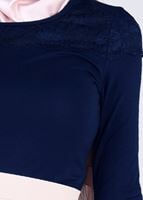 Tesettür giyim LACİVERT T 4562 New Viscon Lycra Bluz-Alv Fashion