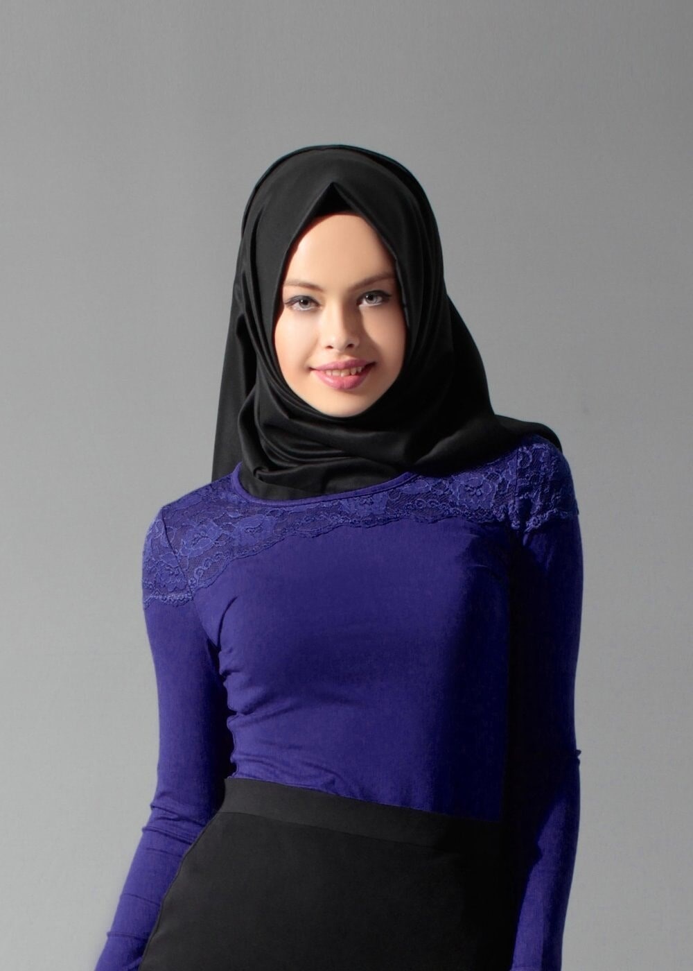 Tesettür giyim LACİVERT T 4562 New Viscon Lycra Bluz-Alv Fashion