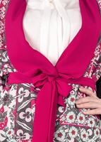 Tesettür giyim FUŞYA DESENLİ KUŞAKLI CEKET 4650 