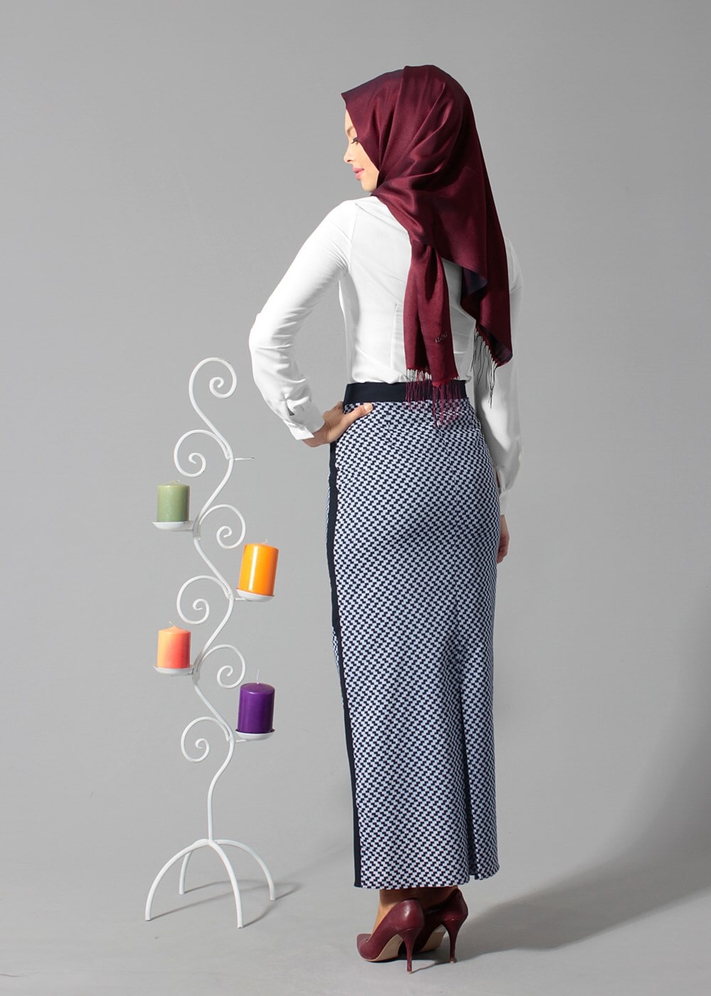 Tesettür giyim LACİVERT 6762 ETEK