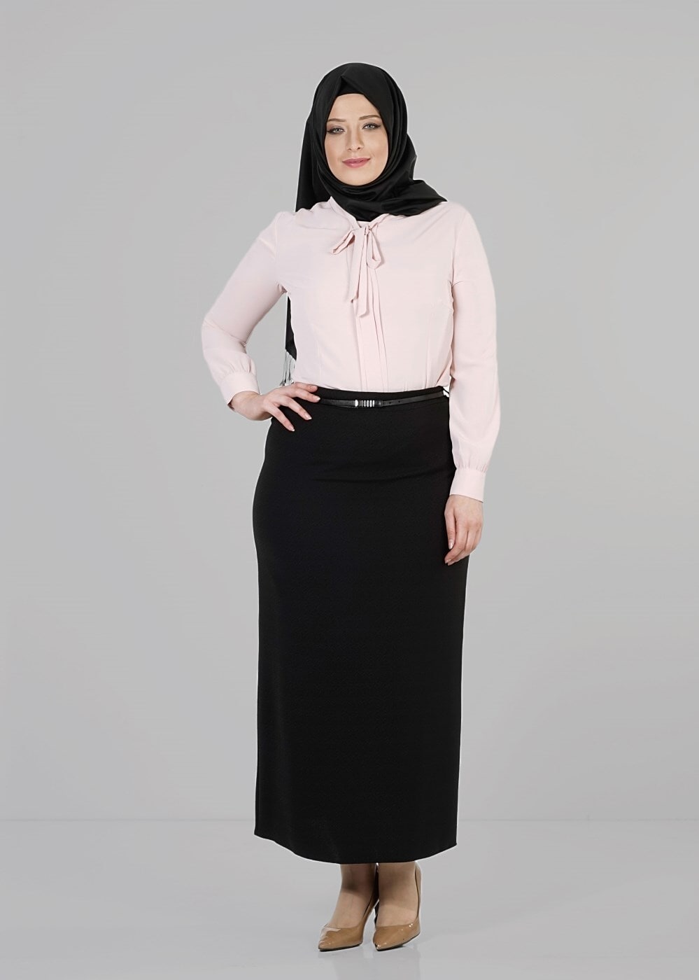 Hijab clothing BLACK TUBE SKIRT 6779