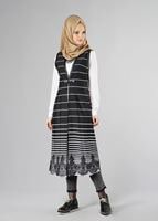 Tesettür giyim SİYAH ŞERİTLİ DESENLİ YELEK 4009