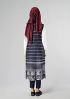 Tesettür giyim LACİVERT ŞERİTLİ DESENLİ YELEK 4009