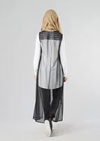 Tesettür giyim SİYAH ŞİFON YELEK 4027 