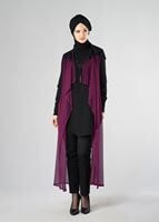 Tesettür giyim MOR ŞİFON YELEK 4027 