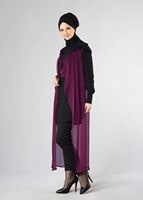 Tesettür giyim MOR ŞİFON YELEK 4027 