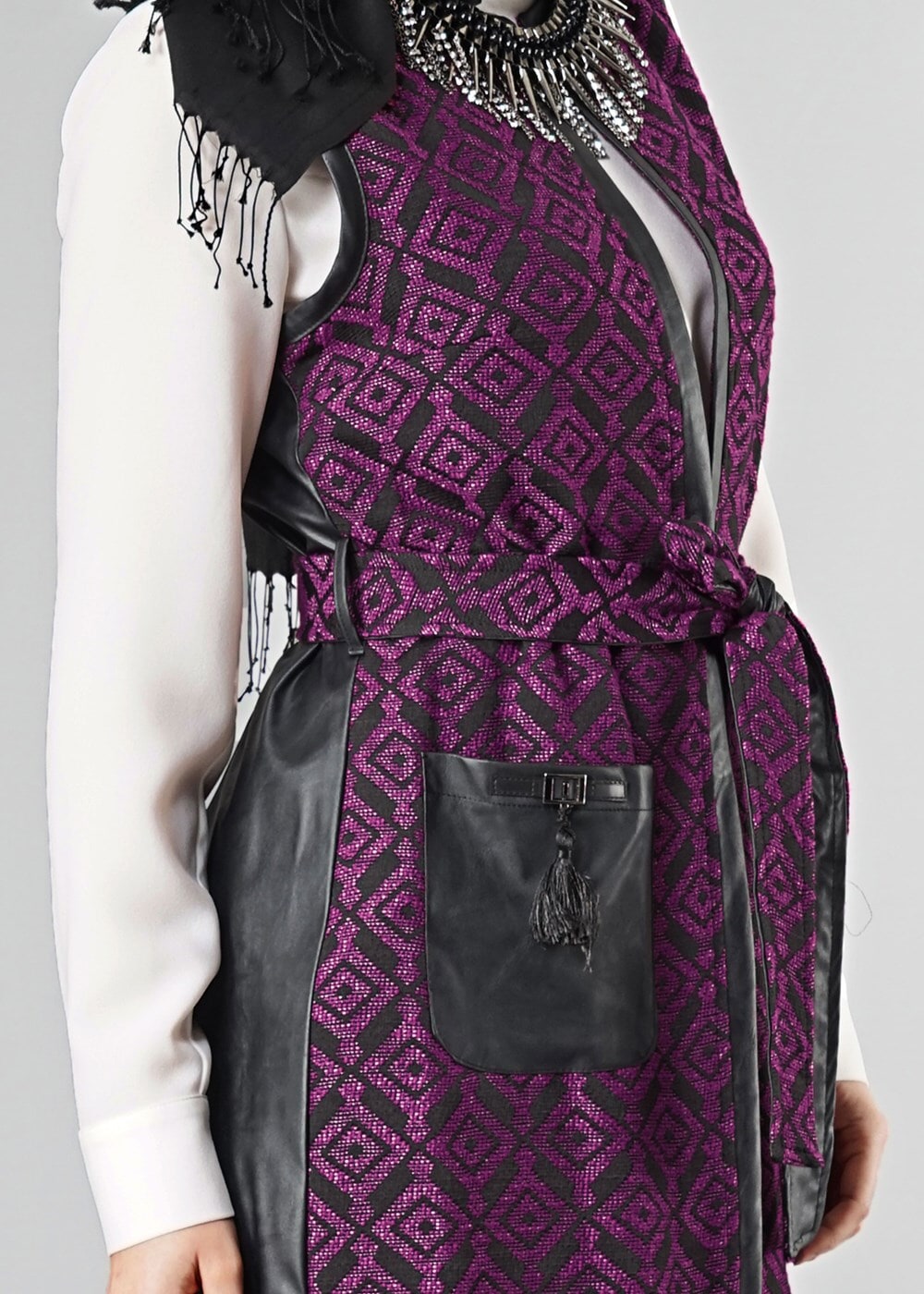 Tesettür giyim FUŞYA 4048 YELEK