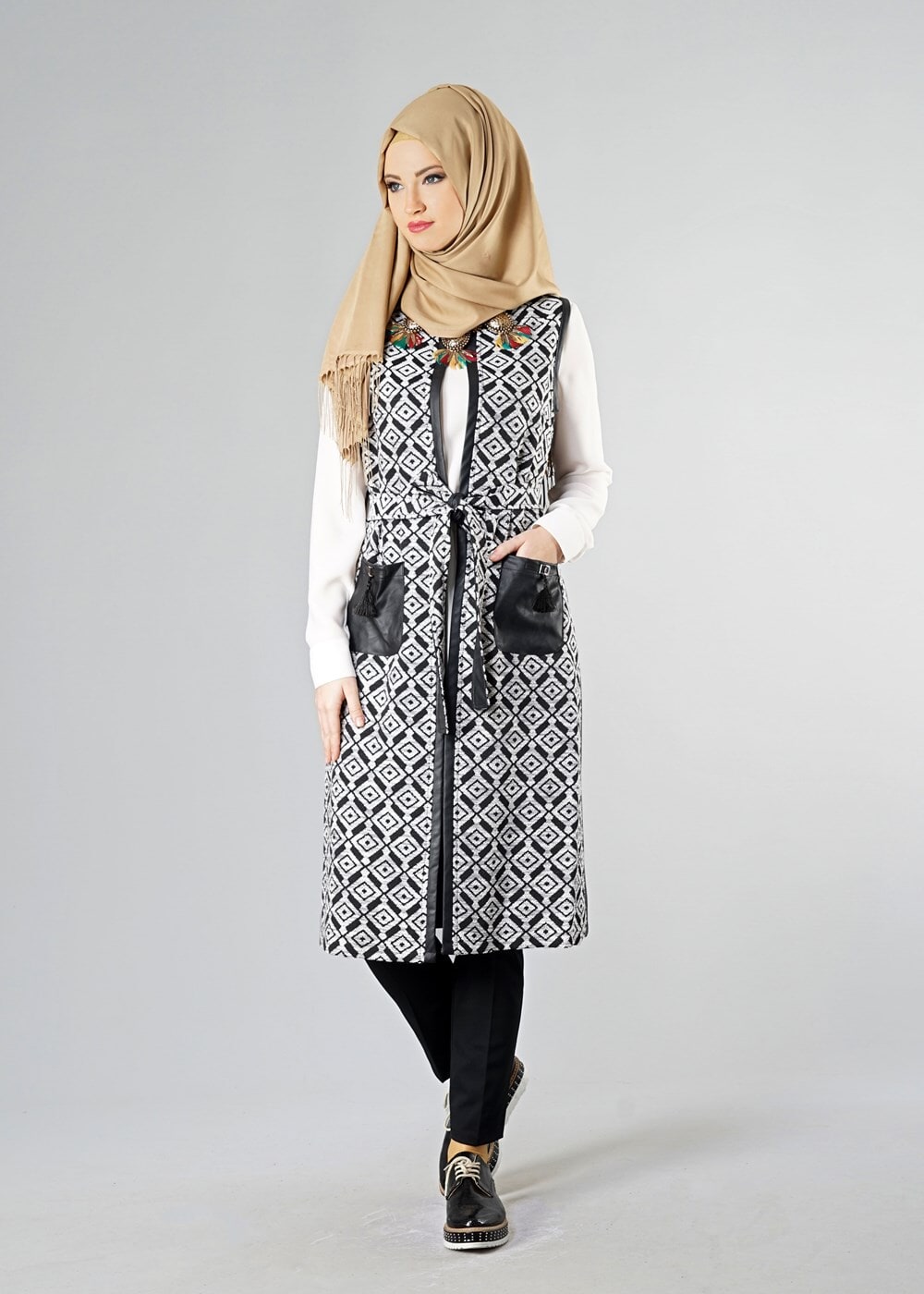 Tesettür giyim SİYAH 4048 YELEK