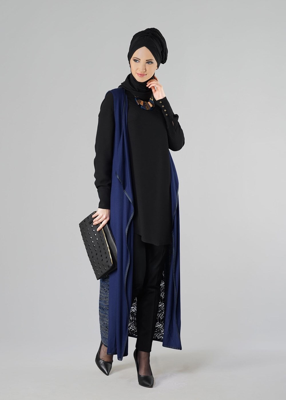 Tesettür giyim LACİVERT 4049 YELEK
