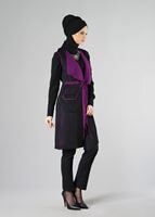 Tesettür giyim MOR ÖNDEN BAĞLAMALI YELEK 4107 