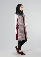 Tesettür giyim BORDO 4155 YELEK