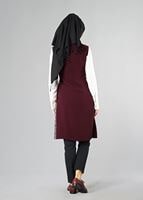 Tesettür giyim BORDO 4155 YELEK