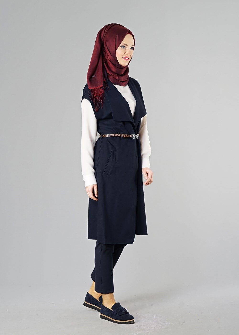 Tesettür giyim LACİVERT 4158 YELEK