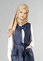 Tesettür giyim LACİVERT DERİ DETAYLI YELEK 4193