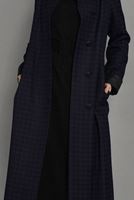 Tesettür giyim MÜRDÜM KAZAYAĞI DESENLİ DERİ DETAYLI TRENÇKOT 1145 