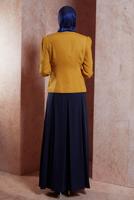 Tesettür giyim SARI ALVİNA CEKETLİ TULUMLU TAKIM T 3863