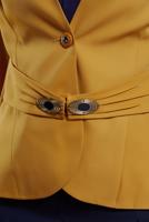 Tesettür giyim SARI ALVİNA CEKETLİ TULUMLU TAKIM T 3863