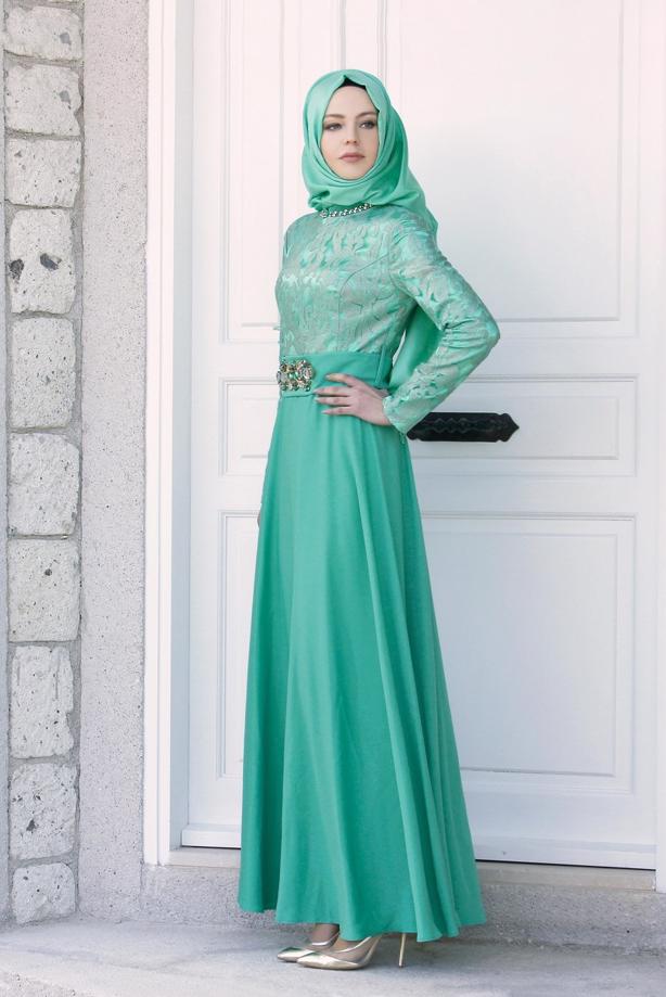 Vêtements hijab  T 5009 Foil Tesettür Abiye-Alv Fashion - TRENDTESETTÜR