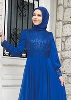 Tesettür giyim LACİVERT T 5020 Fransız Şifon Abiye-Alv Fashion