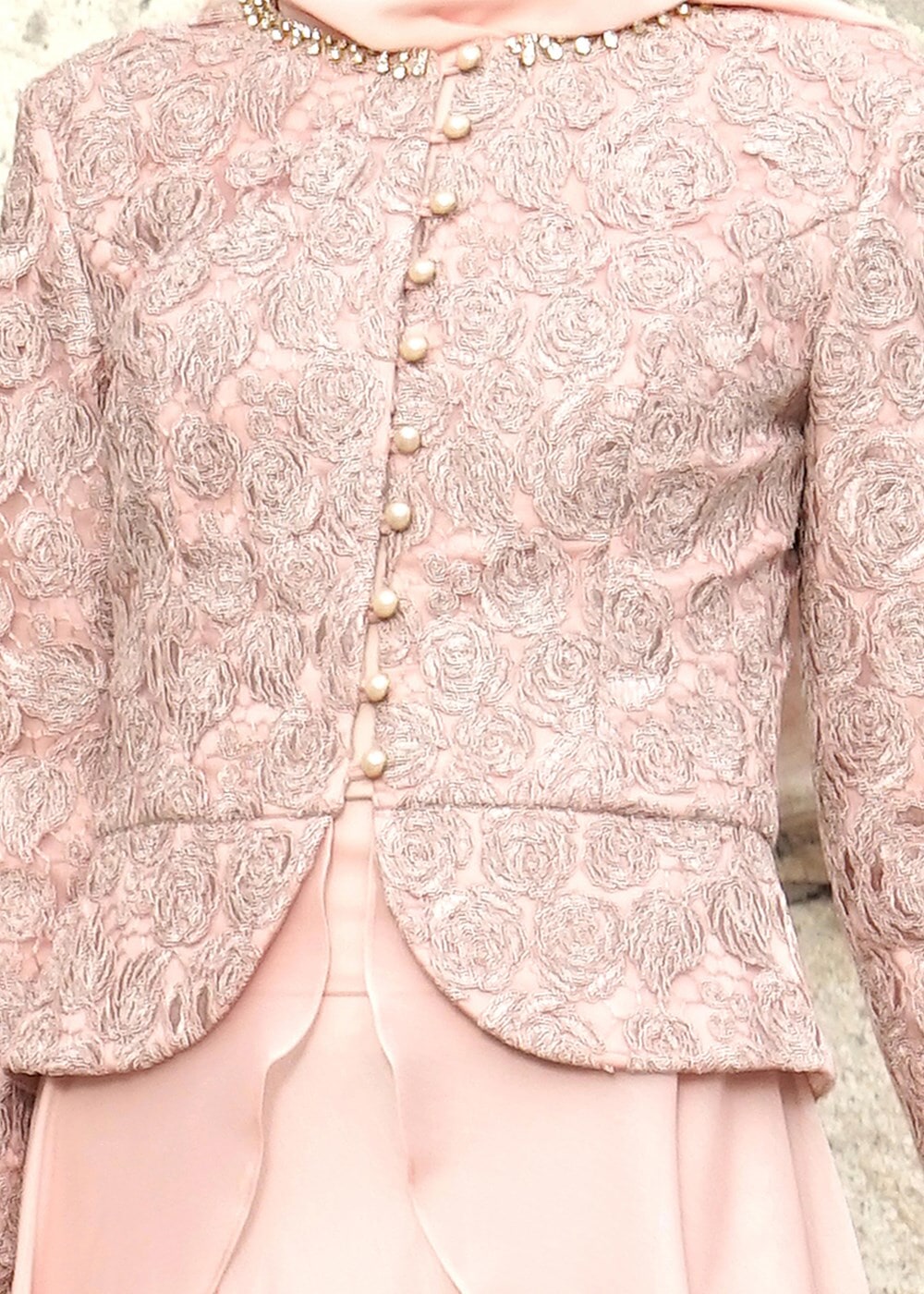 Tesettür giyim PUDRA ALVİNA ŞİFON ABİYE ELBİSE T 5051