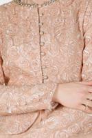 Tesettür giyim PUDRA ALVİNA ŞİFON ABİYE ELBİSE T 5051