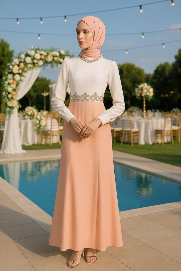 Hijab clothing  T 5075 Jakar Tesettür Elbise-Alv Fashion - TRENDTESETTÜR