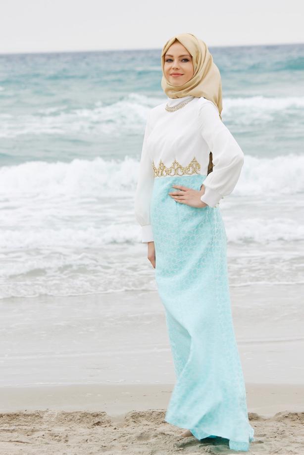 Vêtements hijab  T 5075 Jakar Tesettür Elbise-Alv Fashion - TRENDTESETTÜR