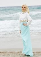 Hijab clothing GREEN T 5075 Jakar Tesettür Elbise-Alv Fashion