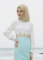 Hijab clothing GREEN T 5075 Jakar Tesettür Elbise-Alv Fashion