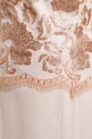 Tesettür giyim EKRU ALVİNA ŞİFON PANTOLONLU ABİYE TAKIM T 5076