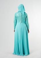 Tesettür giyim YEŞİL T 5081 New Multi Şifon Tesettür Abiye-Alv Fashion