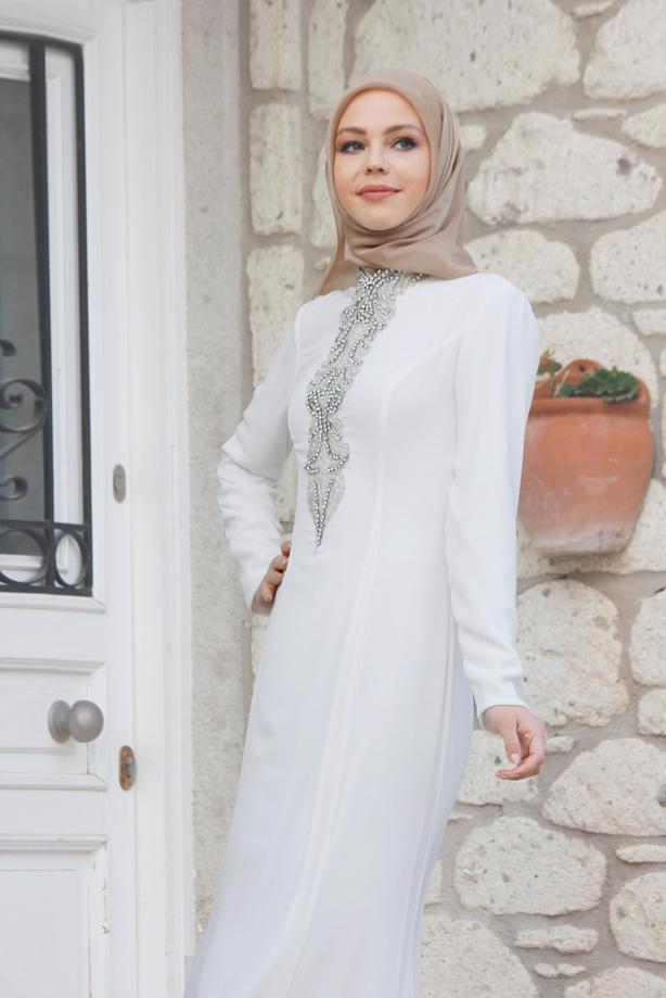 Hijab clothing  T 5093 Sisley Tesettür Abiye-Alv Fashion - TRENDTESETTÜR