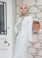 Tesettür giyim KREM TAŞ BONCUK DETAYLI ABİYE ELBİSE 5093 