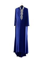 Tesettür giyim LACİVERT ALVİNA TAŞ DETAYLI ABİYE ELBİSE T 5094